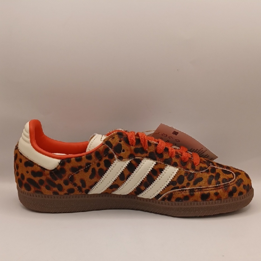 NEW Adidas Samba OG Cheetah Print Red/Creme Sneakers Womens Size 10 US JI2734 - Picture 6 of 16